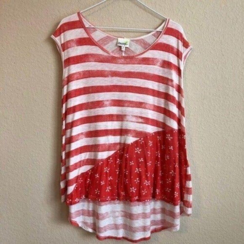 Anthropologie Tank Top Porridge Striped High Low